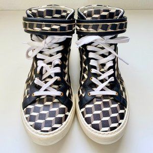$650 Pierre Hardy Cube Hi-Top Leather Strap Shoes